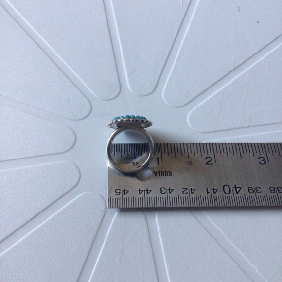 Turquoise and Coral Costume Jewelry Ring - Picture 6 of 6